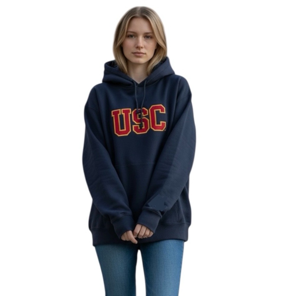 LULULEMON x USC Trojans Loungeful Black Logo Hoodie Sweatshirt Size 10